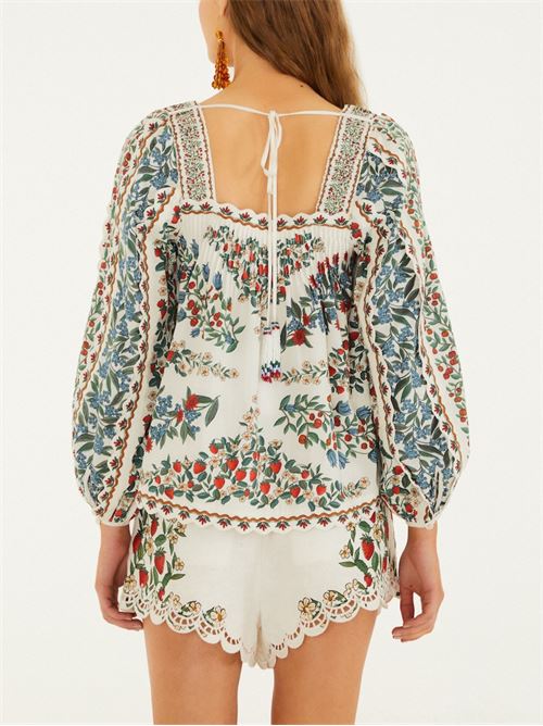 Fruit Beauty Scarf Shirt FARM RIO | 352183FRUITBEAUTYSCARF26049